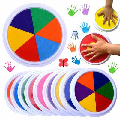 6 Colorful Ink Stamp Pad DIY Finger Painting Craft Cardmakin