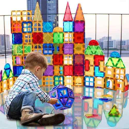 魔磁玩家彩窗100件磁力片儿童益智磁吸玩具积木磁力片3-6岁男