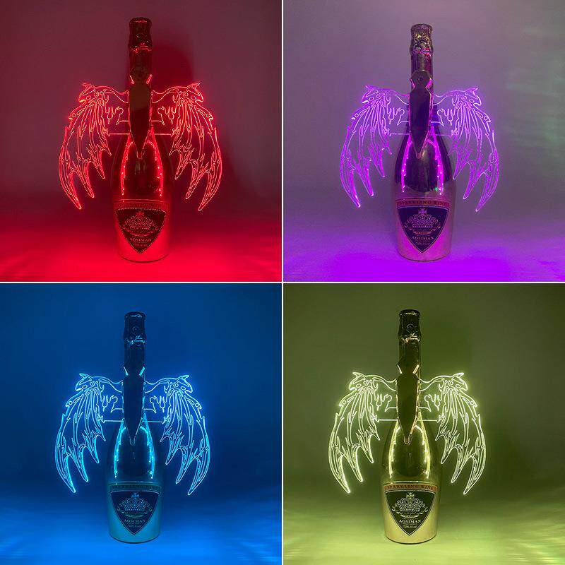 酒吧LED发光爆闪棒七彩天使翅膀ktv气氛道具香槟头彩色蝴蝶亚克力