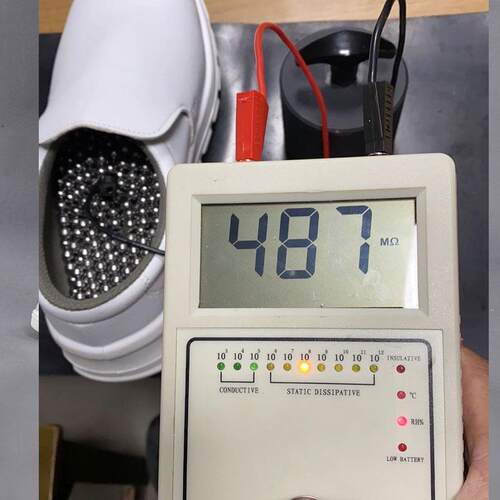新款直销防静电工作鞋防砸钢头鞋天马华星洁净无尘网格高筒靴防护