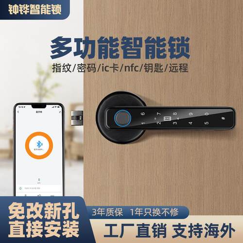 木门指纹锁室内密码锁电子智能家用办公室房间防盗门锁卧室远程