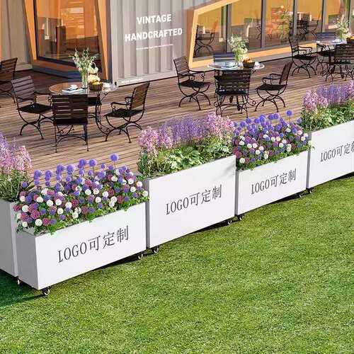 户外不锈钢花箱组合花坛市政花池室外隔断围栏铁艺种植箱花钵