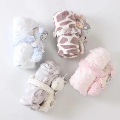 2 Piece Plush 30 X 30 Baby Security Sleep Blanket 6 Style St
