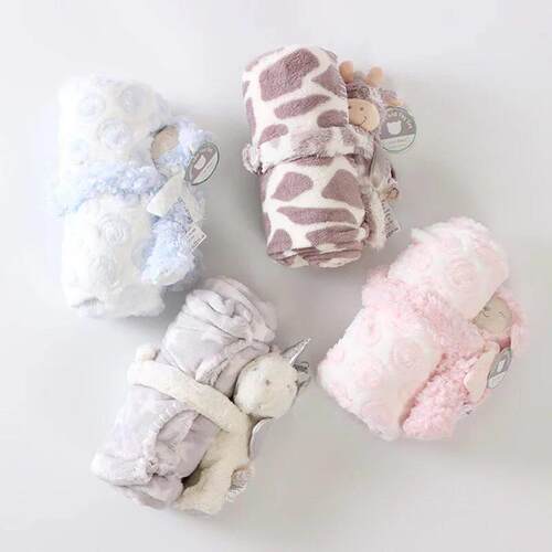 2 Piece Plush 30 X 30 Baby Security Sleep Blanket 6 Style St
