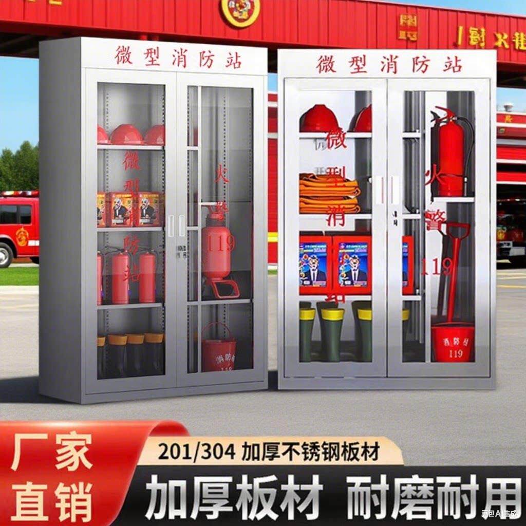 304不锈钢消防柜微型消防站全套消防器材柜室内外消防应急柜