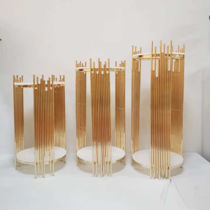 新婚庆道具路引金色铁艺家居花器酒店道具桌花花架宴会厅美陈摆件