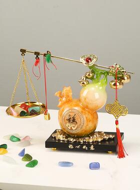 高档紫气葫东来新中式客厅招财芦摆件装乔迁新居礼品创意玄酒关柜