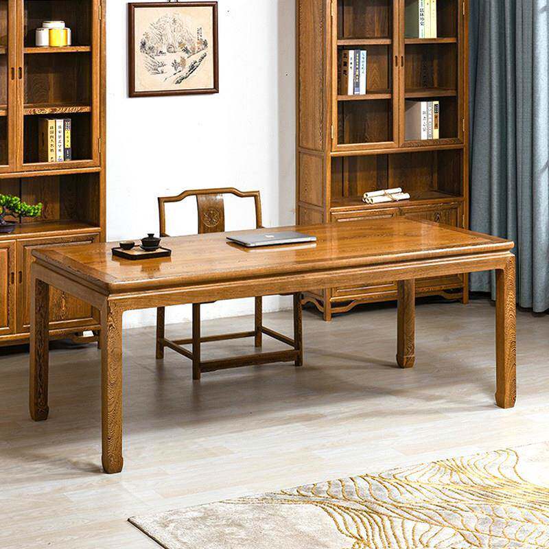 鸡翼木盒书画桌新中国风书画桌实木桌红木桌办公电脑桌简易写字台