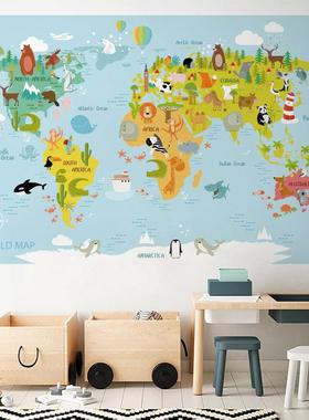 旅康CH39118AB动物卧室客厅背景世界卡通墙贴旅行地表儿童房贴画