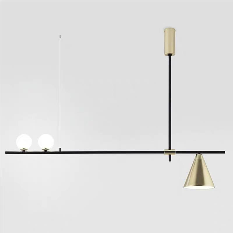 北欧风格艺术饭厅灯具吧台餐厅灯 后现代简约创意个性三头ins吊灯