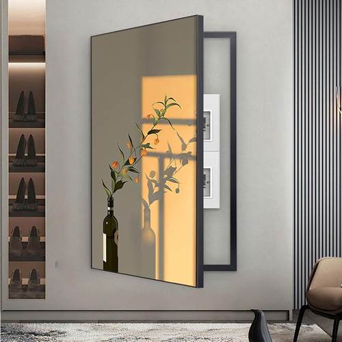 A6L电表箱电闸箱遮挡装饰画可定制画面竖款阳光花卉玄关