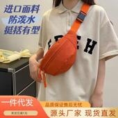 帆布小包包女新款 简约百搭运动胸包大容量学生小挎包休闲腰包
