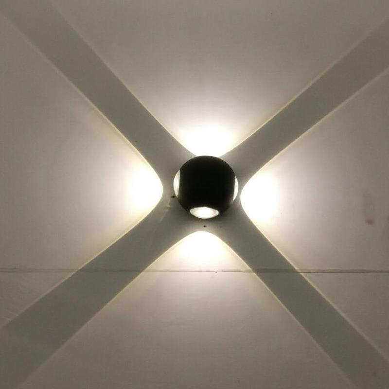 杰雯户外led壁灯简约创意室外围墙壁灯圆形新款四面发光新款
