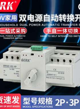 ATS双电源切换开关4P63A CB级双向电源自动转换开关2P63A智能
