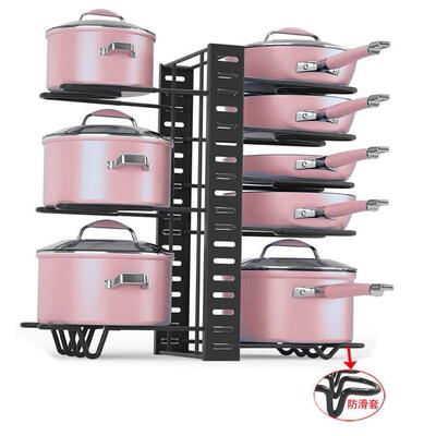 Pot rack Pan rack Organizer Kitchen storage rack Cabinet架 1