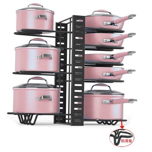 Pot rack Pan rack Organizer Kitchen storage rack Cabinet架 1