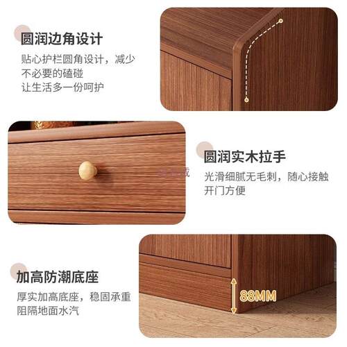 餐柜边柜靠店餐墙多功能仿实木色CBG00230柜子客厅摆放储物柜茶水