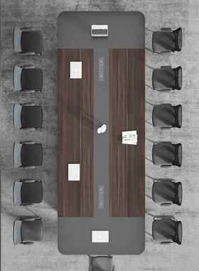 批会型大议合桌长桌简约现代小板式长F97STS8J方形会议室洽谈桌椅