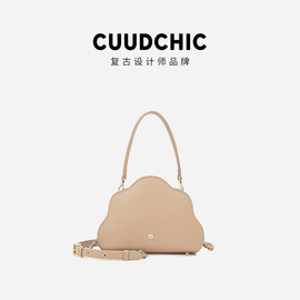 复古CUUDCHIC2024春夏小众斜挎包美拉德风高级感牛皮花瓣包