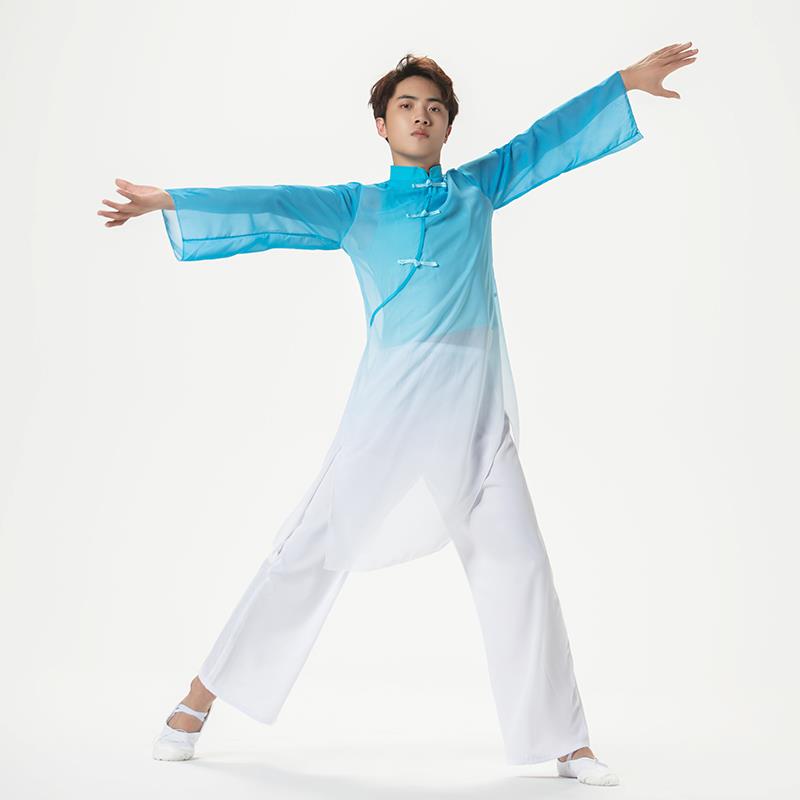 正品古典中学表演出生运动会入风场武术太极大舞蹈服装飘逸水墨中