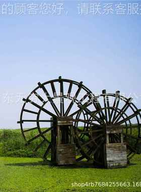 厂家制作钢构园结景20542观车假山鱼池水水塘防腐木电动母子林景