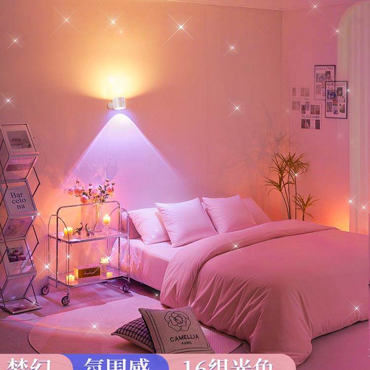 氛围感小夜灯卧室床头睡眠客厅背景轻奢台灯暖光女墙壁灯浪漫