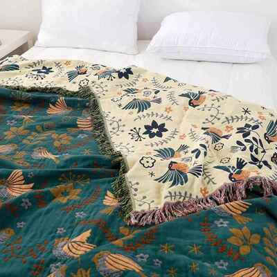 Japanese throw blanket cotton Double sided sofa ver Nordic s