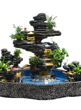大型假山流水喷泉别墅花园庭院装饰公司阳台户外鱼池瀑布景观摆件