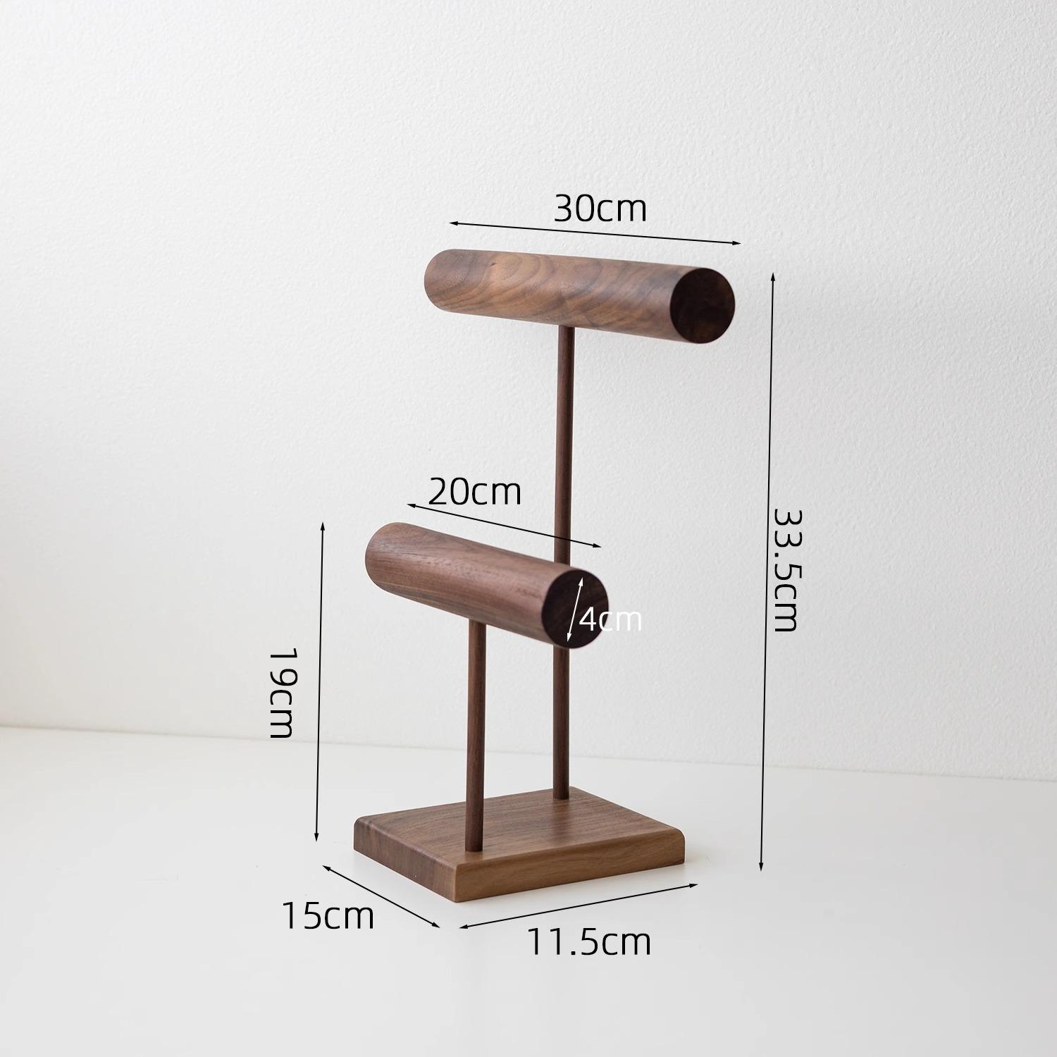 胡桃木实木项链手链双层展示架大