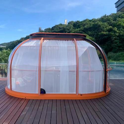 星空房阳光房泡泡屋椭圆形铝外壳水疗日光浴室游泳池圆顶日光浴室