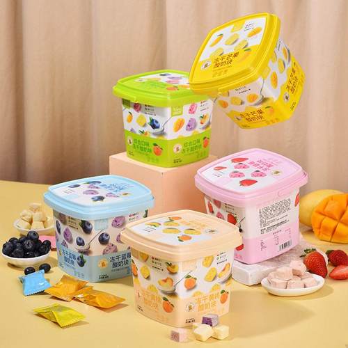 冻干酸奶果粒块60g草莓干水果干蓝莓办公室休闲网红包装零食桶装