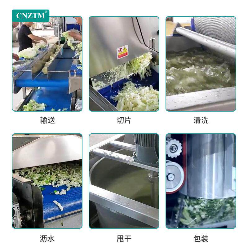 全自动制清甘KAG蓝流加工成套水线果蔬预菜洗切菜包装涡流清洗机
