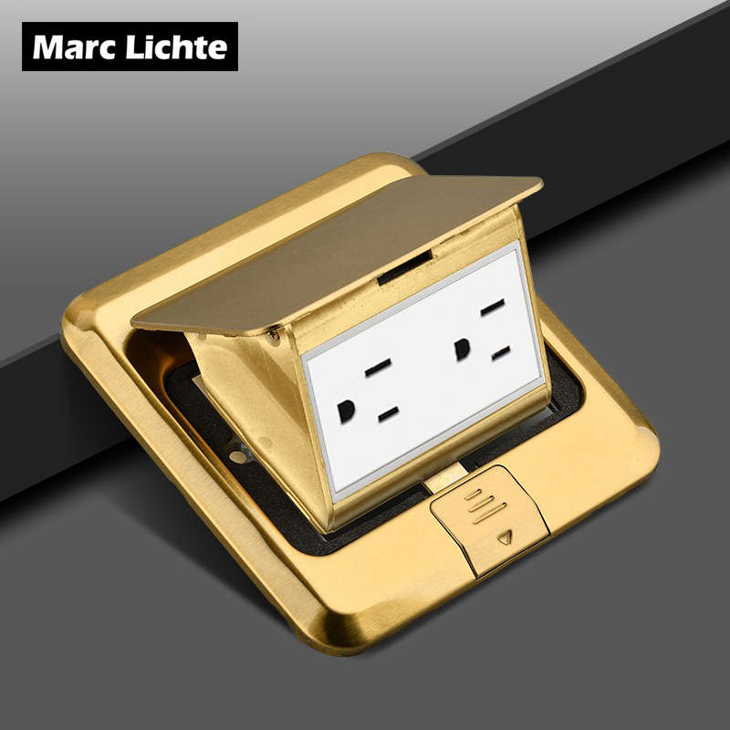 美式美规15A隐藏式地插座防水日式六孔美国110V 5-15R地面插座