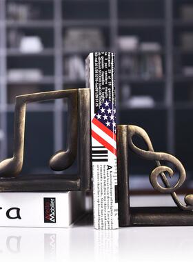 抽象树脂音符书档工艺品摆饰创意书夹仿古书桌装饰品电视柜摆件