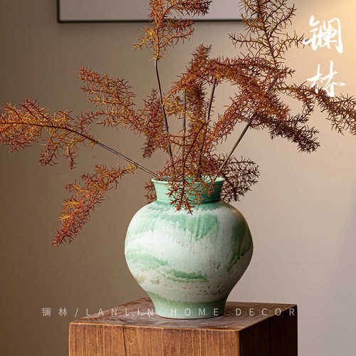 景德镇镧林新中式陶瓷花瓶纯手工高级感禅意花器客厅居家插花子衿