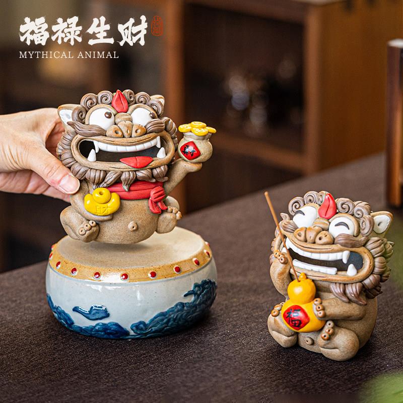 围炉集物貔貅香炉招财景德镇陶瓷创意摆件精品送开业乔迁生日礼物