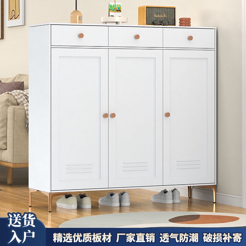 铁艺家用抽屉鞋柜门口入户多层玄关鞋架阳台大容量钢制储物柜收纳
