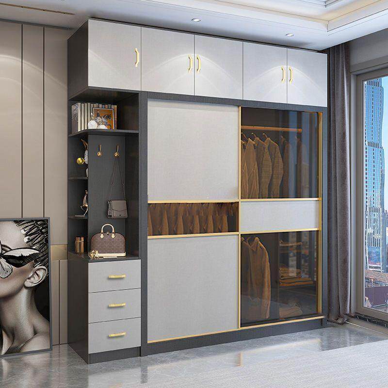 1实木屋衣柜家用卧室现代简简易约组装小型柜子出租房用储户物衣