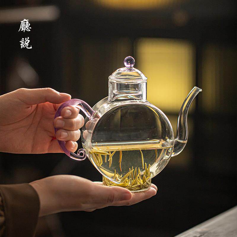 厅说 古香玻璃壶高透明耐热防烫家用办公室茶具泡茶套装送礼组合