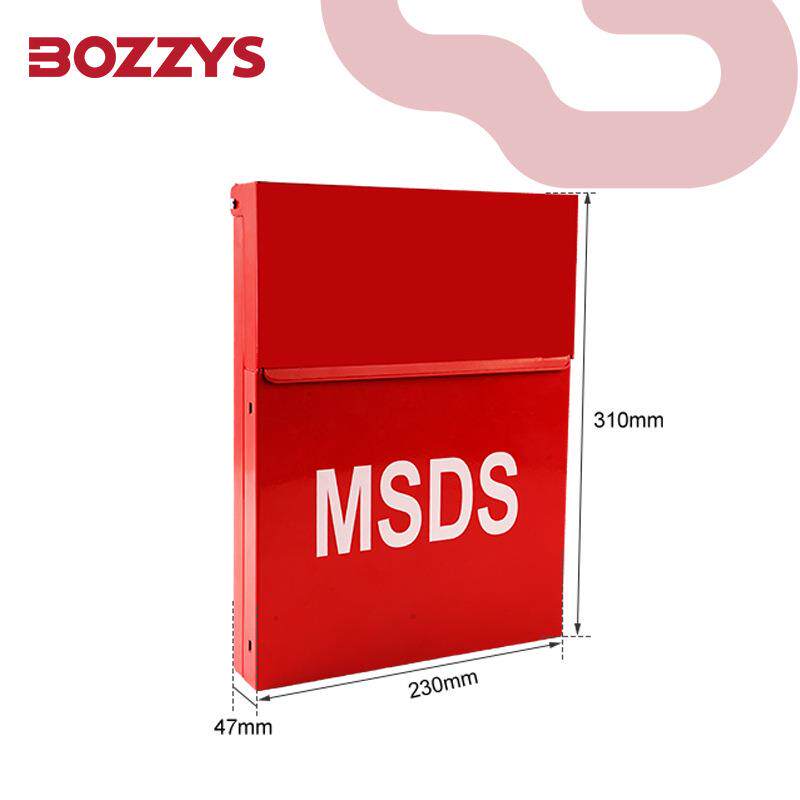 BOZZYS工业安全锁物料储存透明磁吸收纳盒安全用品MSDS资料盒