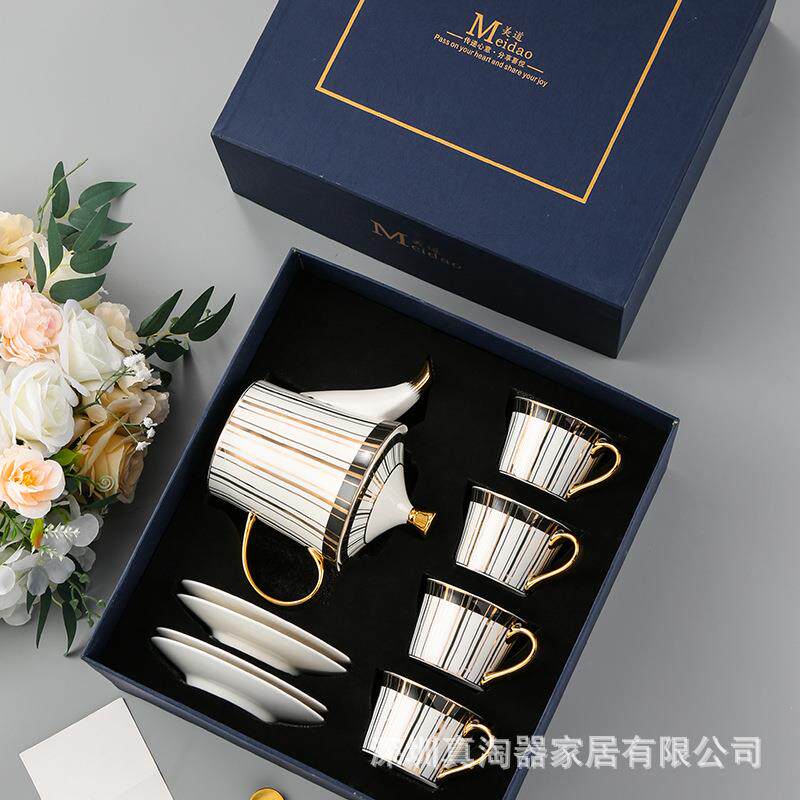 美道 琴瑟和谐 咖啡杯子高档精致高级茶壶杯套装骨瓷下午茶茶具