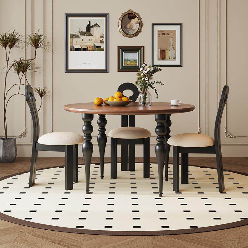 美式轻奢实木餐桌法式餐厅桌椅组合欧式原木桌子复古饭桌做旧长桌