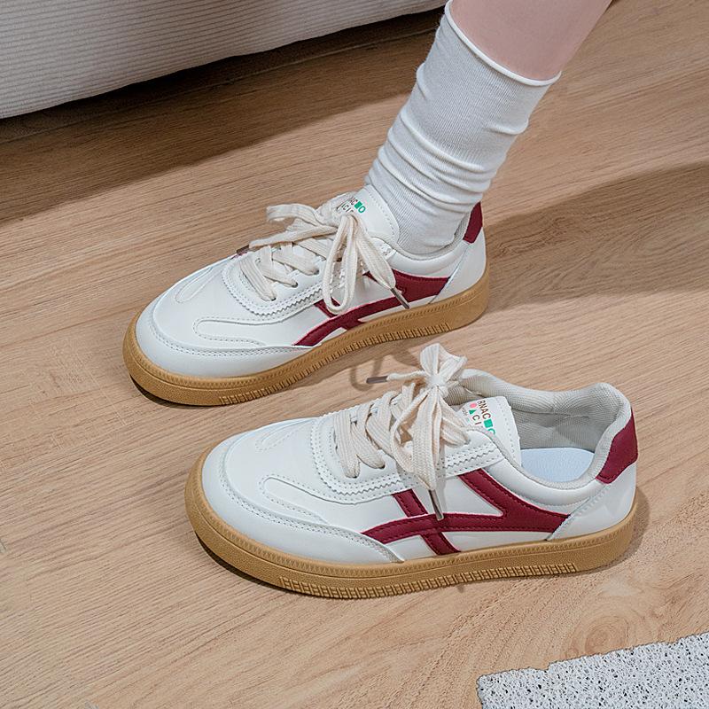 系带运动运动小众皮面小白老爹鞋