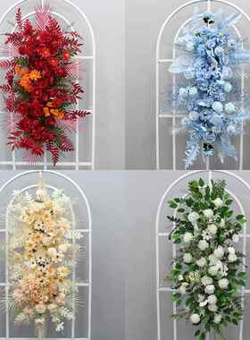 花新款成品花艺花套花条系绢花背景挂花WQI路引盆花排花婚礼堂点