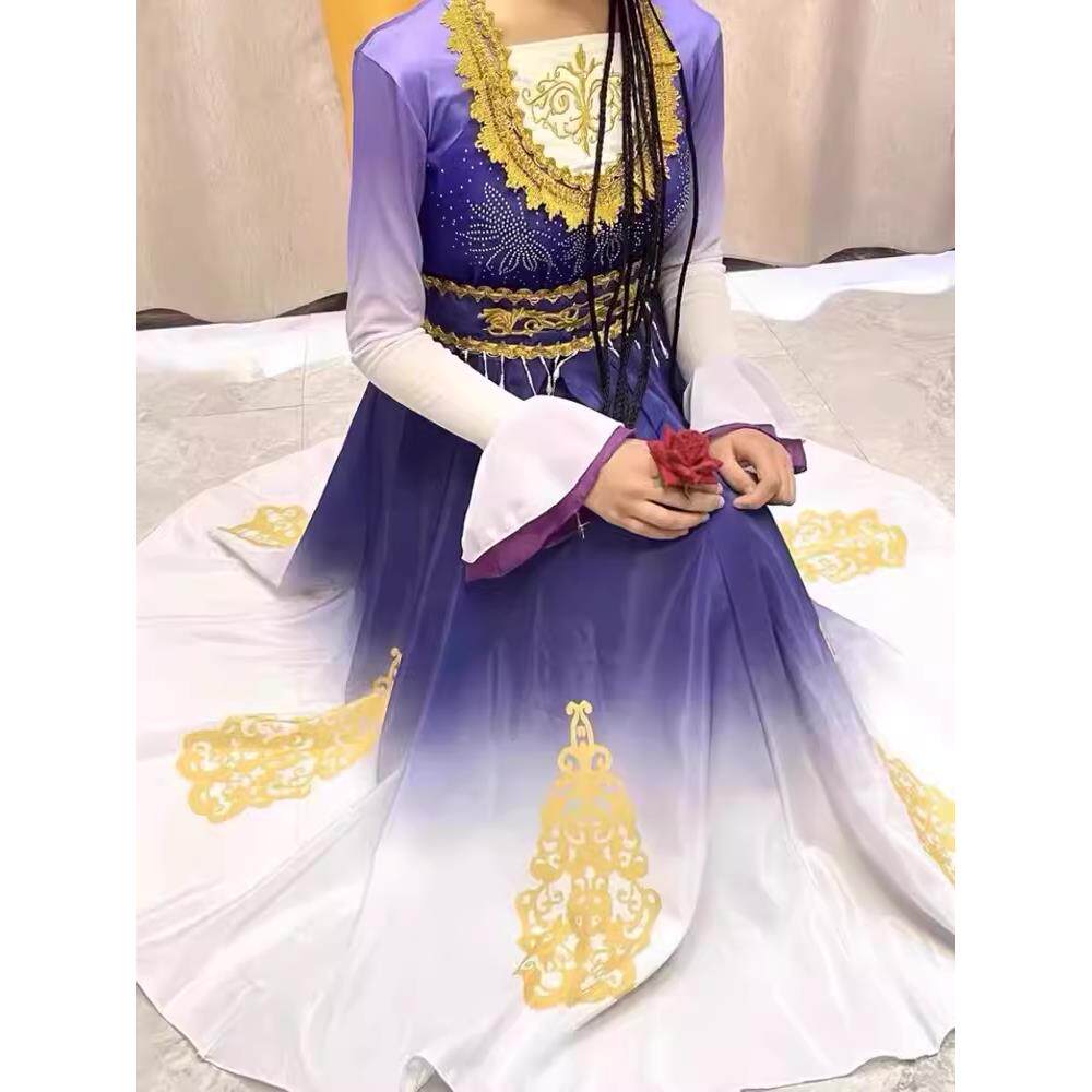 正品儿维吾童尔族舞蹈服新疆舞放杯美酒绽铃一鼓少女民族演出服大