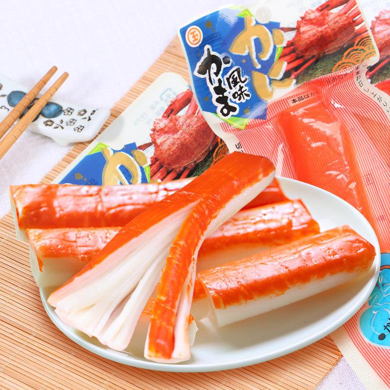 日本进口北海道丸玉水产蟹味蟹柳即食手撕蟹肉棒肉卷炸串寿司火锅