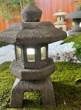 青石仿古户外石灯笼电石灯园林景观装饰石头灯新中式日式庭院装饰