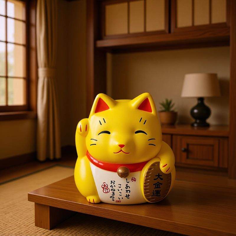 厂价日式大号卡通招财猫储钱罐塑料存钱罐创意礼品大容量零钱