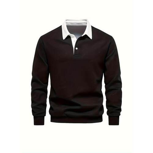 F 37830 Men's Polo Collar Long Sleeve Shirt 翻领长袖上衣