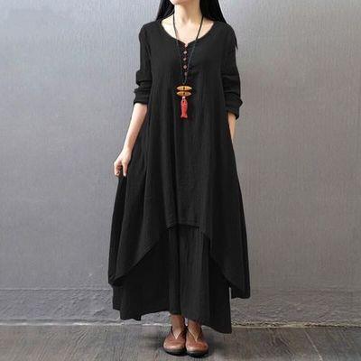 Women's Bamboo Cotton Dress Casual Dress Long Skirt